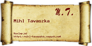 Mihl Tavaszka névjegykártya